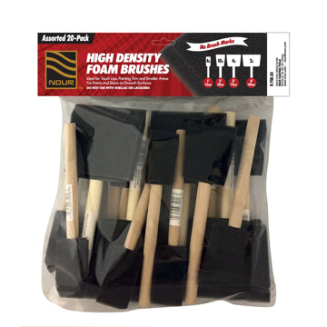 20 Pack - Nour Poly Foam Brush - Multi Pack