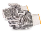 Superior Gloves - Seamless Knit Gloves dotted - Purple Wrist - Size 7